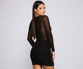 Reese Formal Heat Stone Illusion Mini Dresses